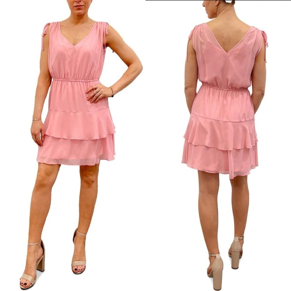 💃🏻Sam Edelman Pink Tiered Ruffled Mini Dress